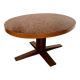 Ancienne table bois marqueté design Dieter Waeckerlin Idealheim années 60 extensible