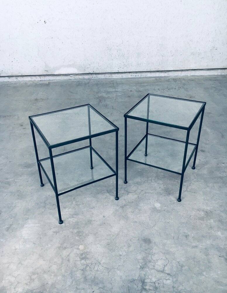 Minimalist Two-Tier Side Tables, Belgium, 1960s, Set of 2