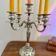 Vintage silver metal candlestick