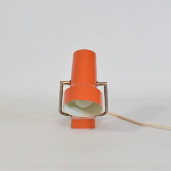 Orange and chrome wall or table spot lamp, bedside, 1960