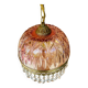 Antique pink glass pendant light with tassels.