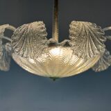 Art Deco Venetian Chandelier in Colorless Murano Glass Circa 1920