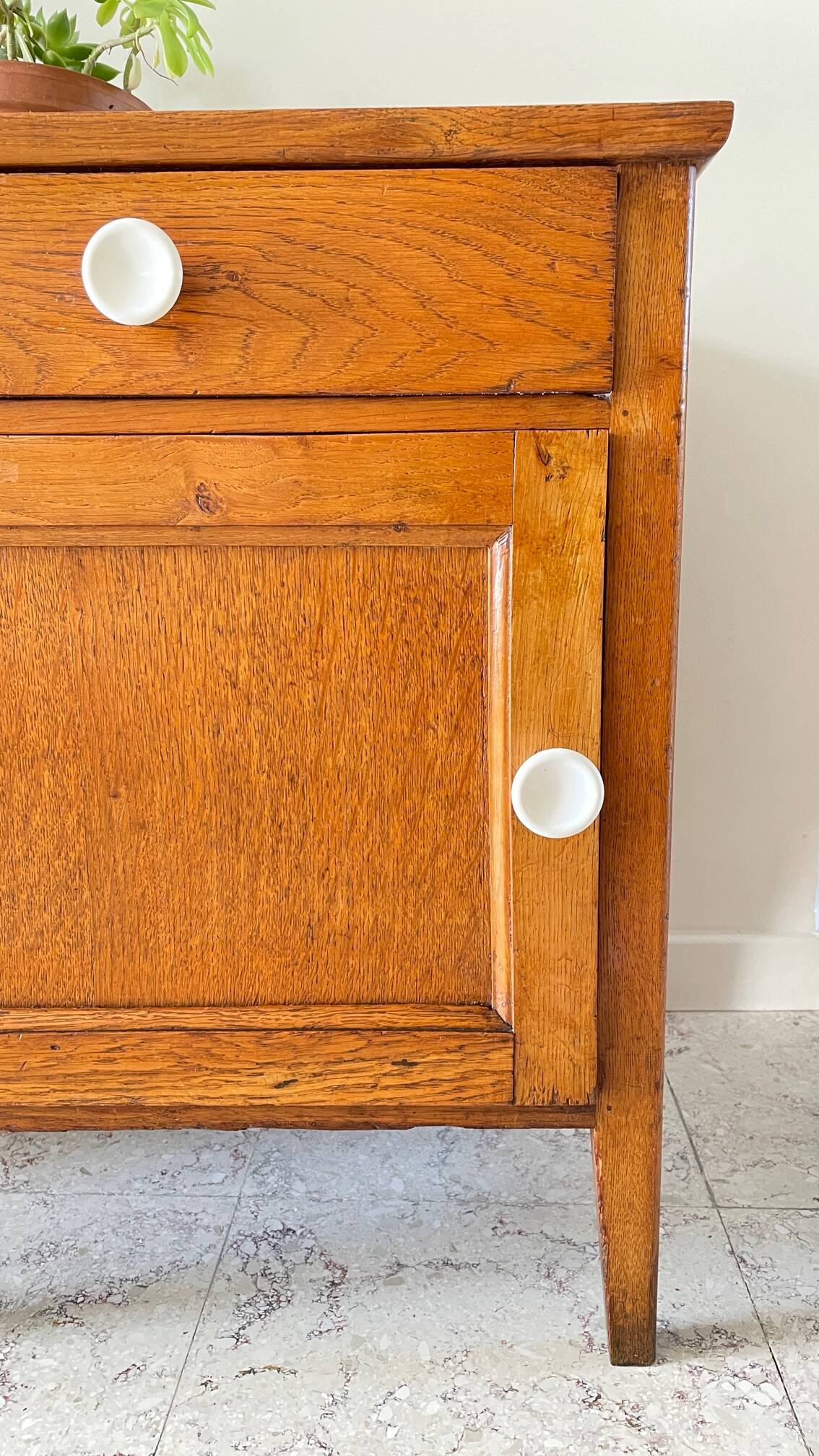 Oak bedside table from the 1950s