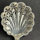 Cake tongs and spoon to sprinkle silver metal