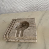 Square ashtray rough stone