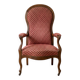 Voltaire armchair Louis Philippe in walnut and red fabric