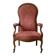 Voltaire armchair Louis Philippe in walnut and red fabric