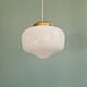 Art Deco pendant/portable lamp in conical white opaline glass, 1920s-30s