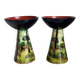 Pair of vintage Basque pottery – glazed ceramic – signed G. Defly