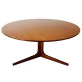 Danish Design Coffee Table Round Teak Bernhard Perdersen 1950s 60s Midcentury