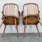 1960s Antonin Suman Set of Six Beech Dining Chairs, Restored