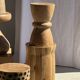 Table d'appoint ou tabouret circulaire en suar H51 D35