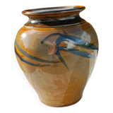 Vase en grès émaillé flammé