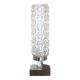 Vintage table lamp, wooden lamp with glass globe, accent lamp.
