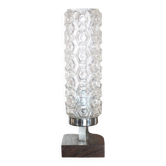 Vintage table lamp, wooden lamp with glass globe, accent lamp.