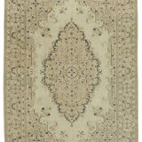 Handmade Persian Vintage 213 cm x 314 cm Beige Wool Carpet