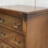 English walnut chest of drawers with drop-down top, 1950s work