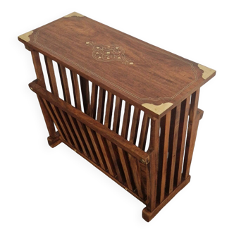 Rosewood and brass magazine rack