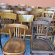 Set of 30 mismatched bistro chairs French Restaurant curved wood