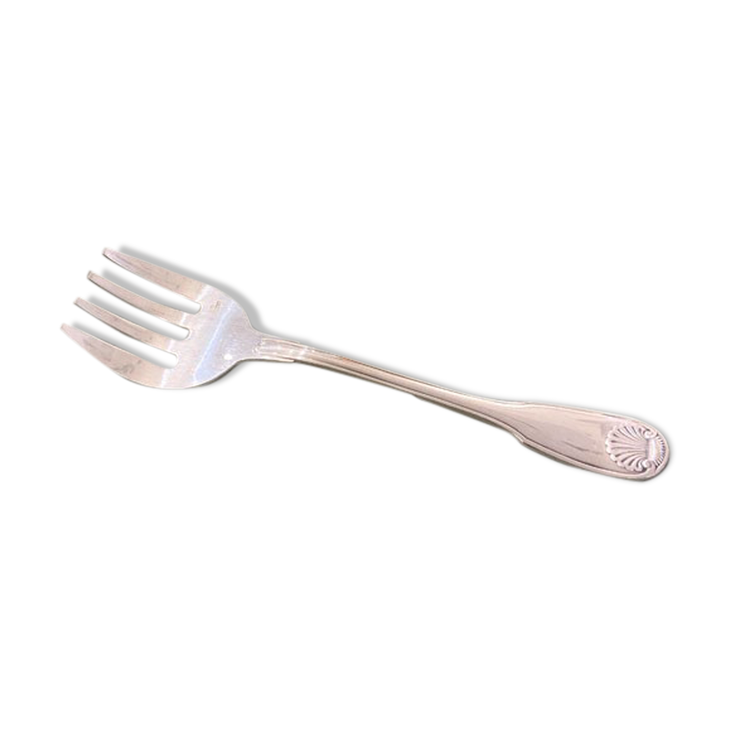 Serving fork, silver metal, Christofle