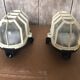 Pair Old Waterproof Bakelite Wall Lamp + Vintage White Plastic Reinforcement