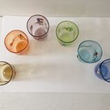 Service of 6 Murano glasses water "goto" "murrisa" in Murano glass unique piece