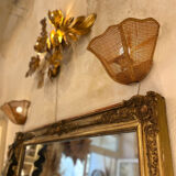 Pair of vintage rattan sconces