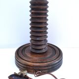 Solid wood lamp base by Charles Dudouyt