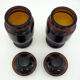 2 brown glass jars - Lever made in Belgium 1970