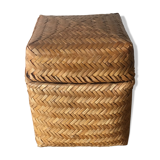 Boite en osier vintage carrée