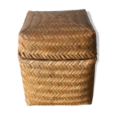 Square vintage wicker box