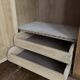 Armoire rotin et chêne clair vintage