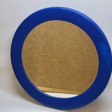 Round wall mirror syla blue frame in vintage plastic