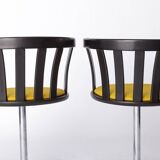 Paire de chaises pivotantes vintage – Design allemand des années 1970 – Hêtre laqué noir