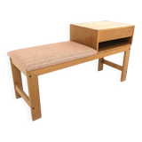 Scandinavian oak telephone bench, Sweden, 1960