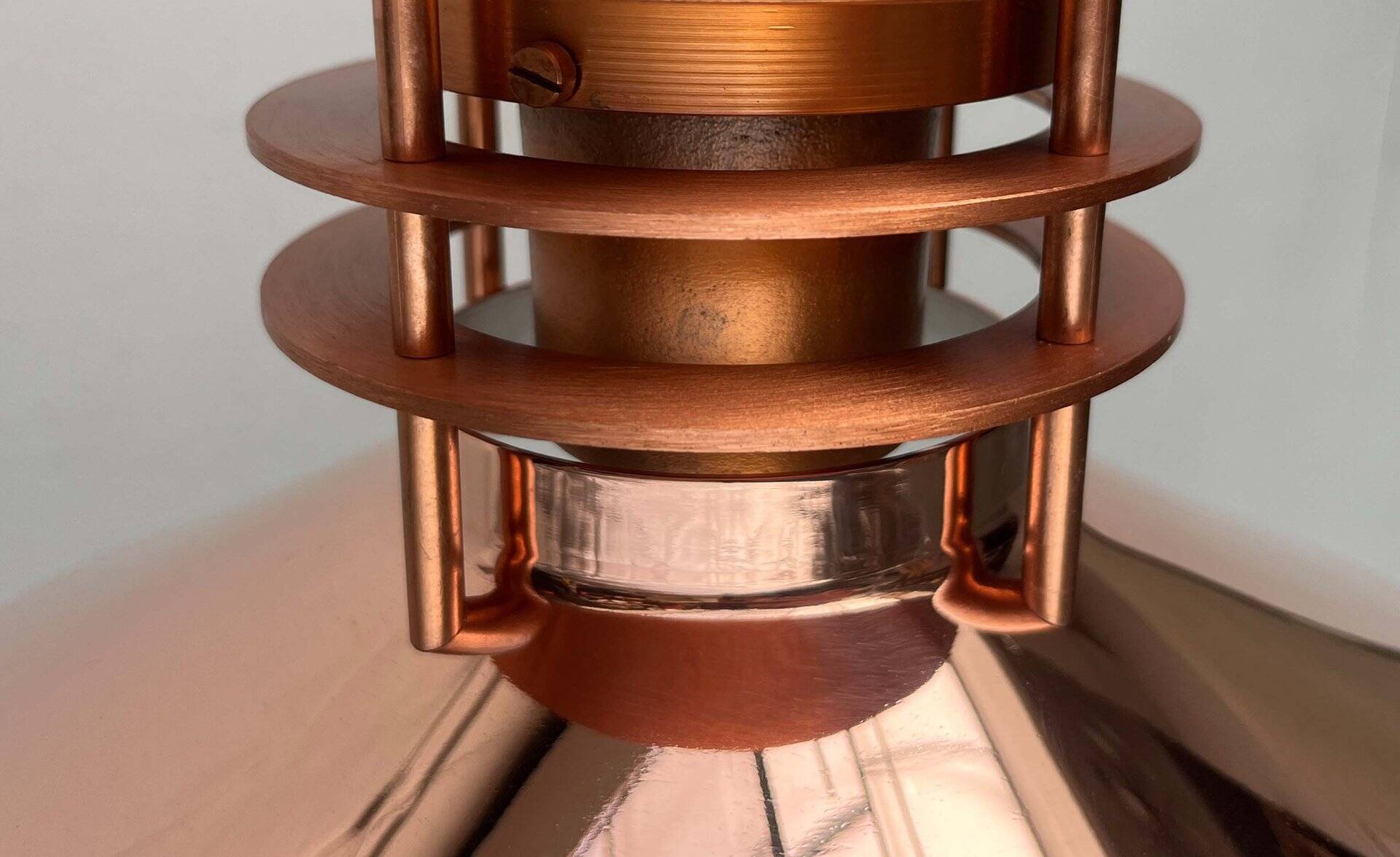 Vintage Copper Pendant Lamp Nyhavn by Alfred Homann and Ole V. Kjær for Louis Poulsen, 1980s