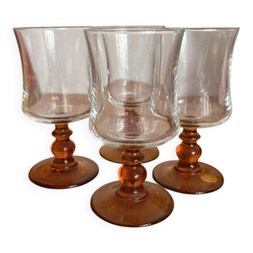 Lot of amber glasses