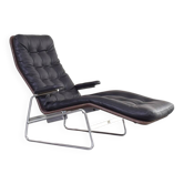 Chaise longue en cuir et chrome Model Fenix de Bauhaus par Sam Larsson pour Dux