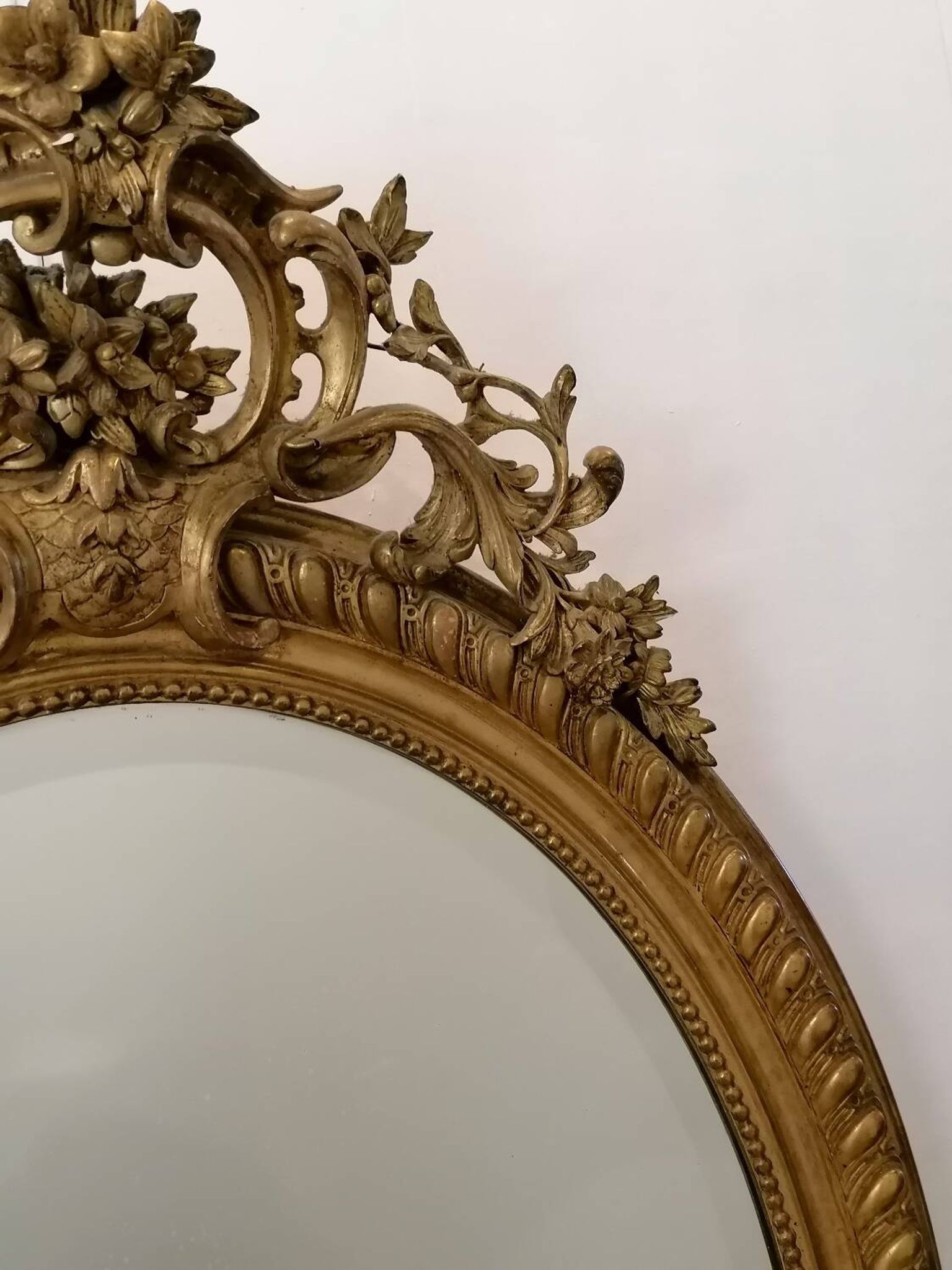 Louis XV style mirror in wood and gilded stucco, Napoleon III period