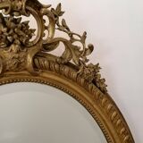 Louis XV style mirror in wood and gilded stucco, Napoleon III period
