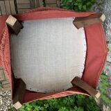 Pair of vintage pink velvet toad armchairs 1960