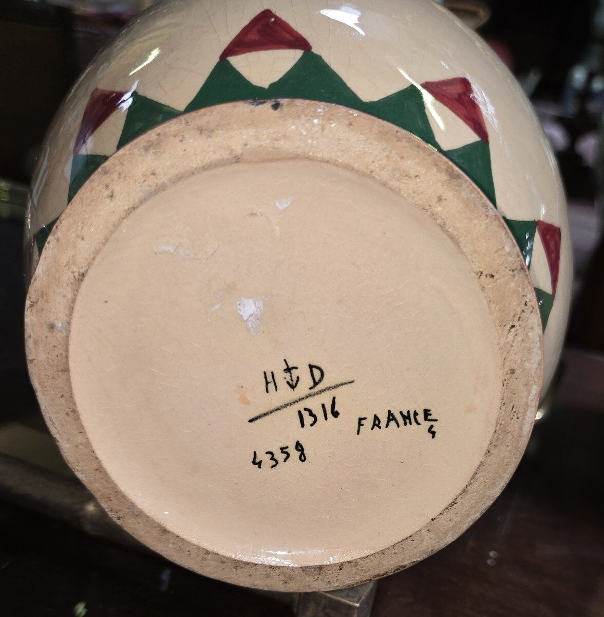 Desvres by Henri Delcourt: pair of signed Art Deco vases.