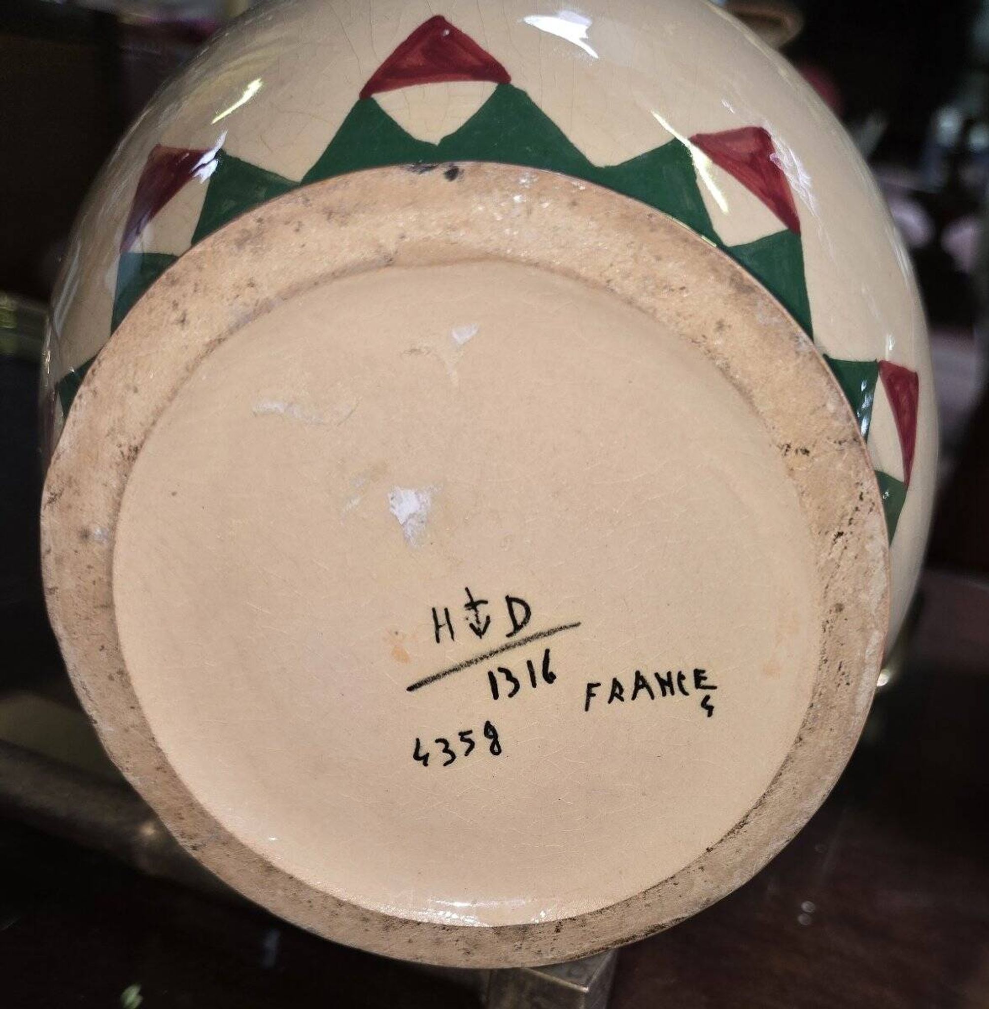 Desvres by Henri Delcourt: pair of signed Art Deco vases.