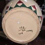 Desvres by Henri Delcourt: pair of signed Art Deco vases.
