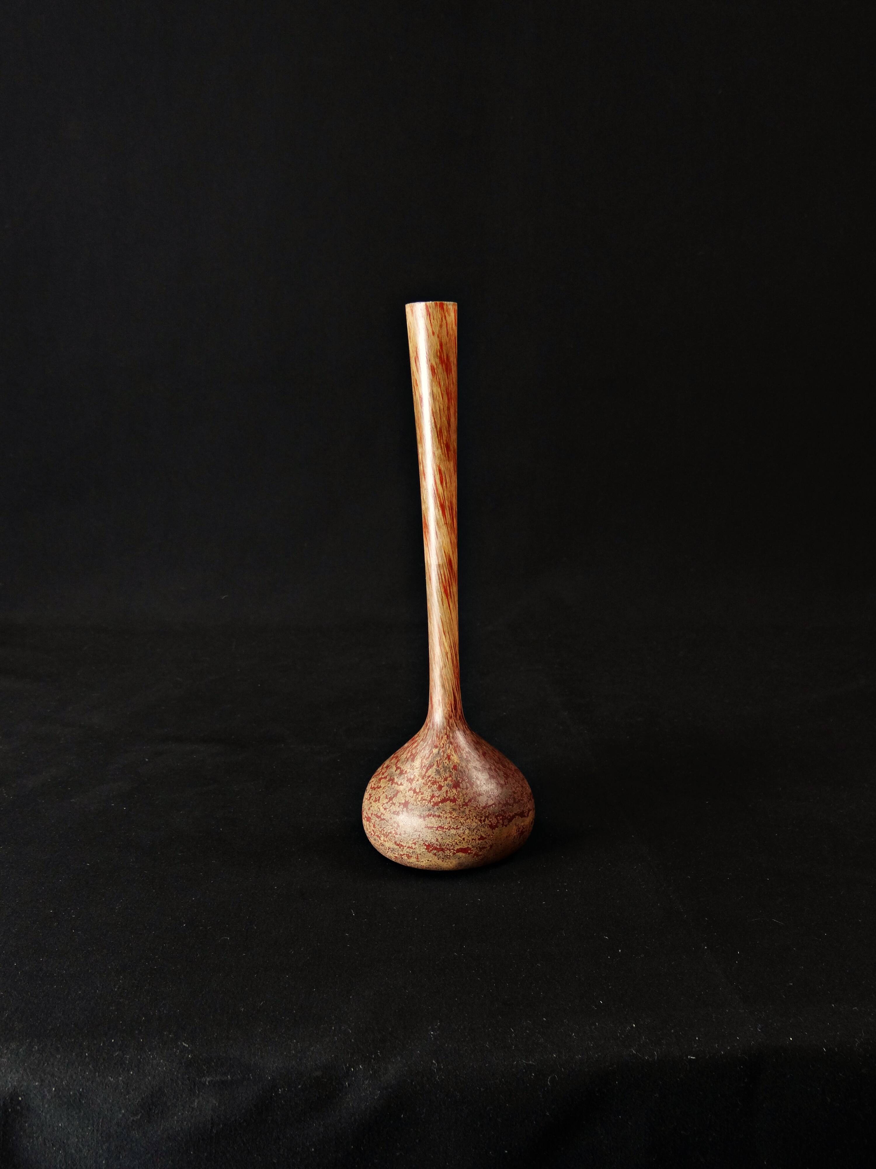 Delatte Nancy multi-layer glass vase signed marble effect Art Deco period