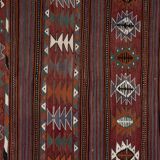 1970s vintage striped turkish oushak kilim runner 4'7" x 9'10"