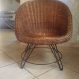 Fauteuil en rotin 1950/1960