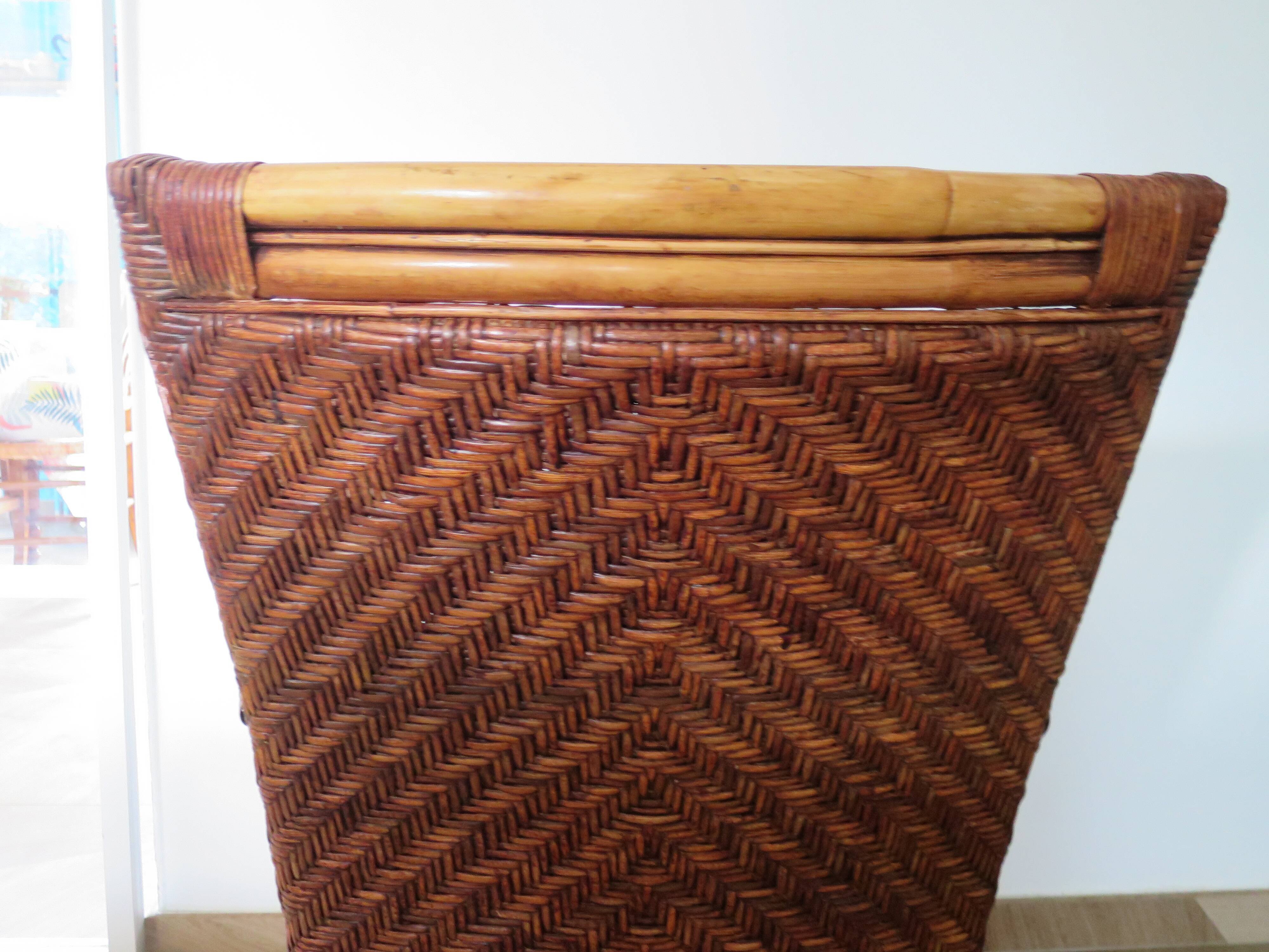 Woven rattan armchair, 1980s