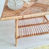 Antique rattan coffee table