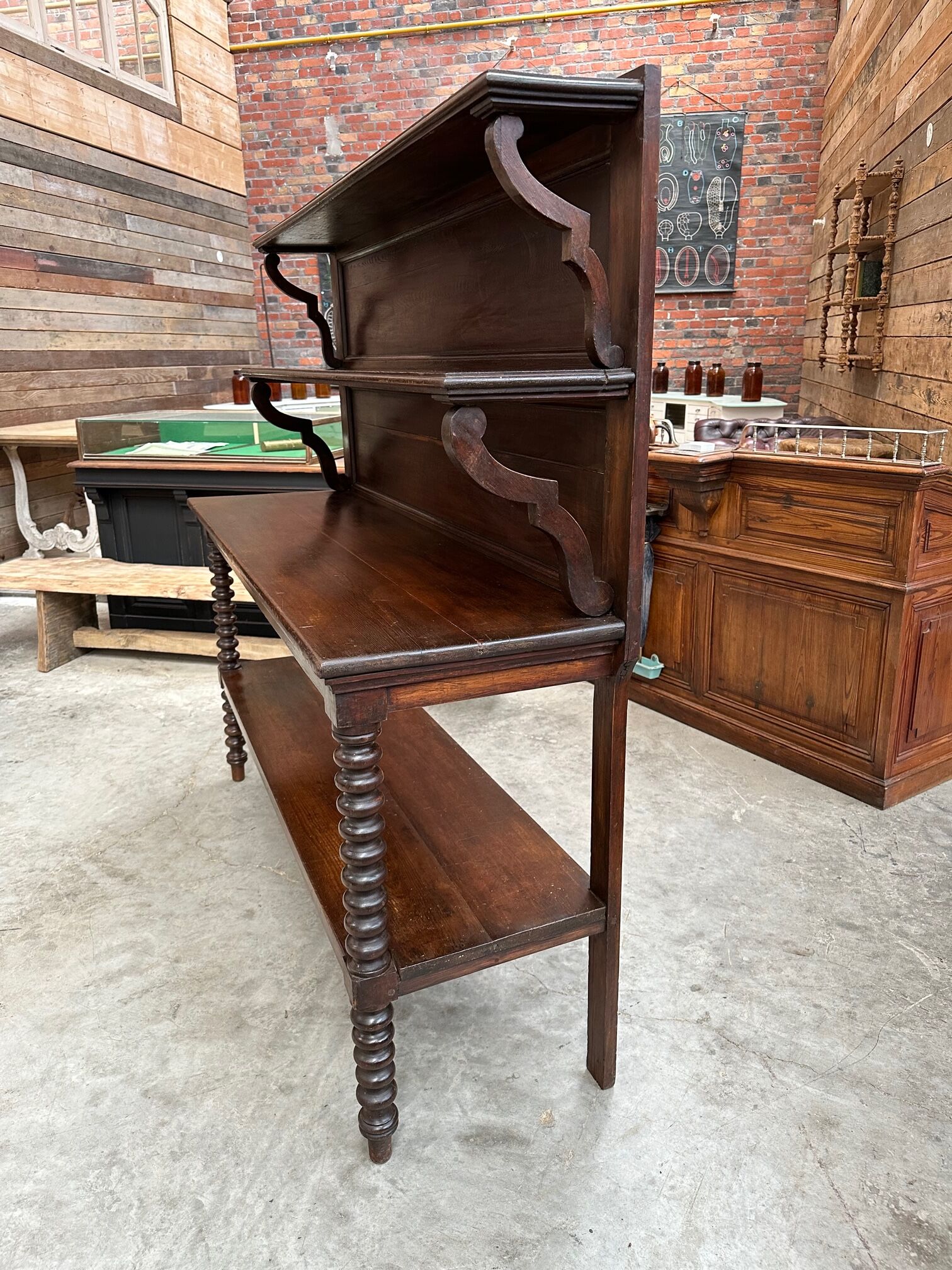 Late nineteenth century oak shop furniture